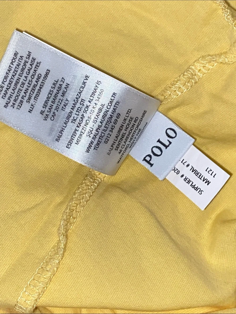 Polo by Ralph Lauren Pale Yellow Pocket Tee with Blue Pony 3XLT